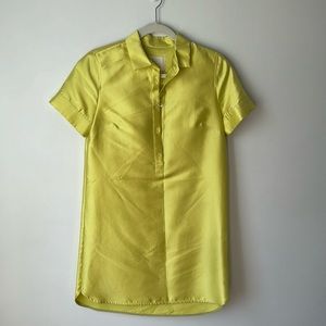 JCrew Collection Green Silk Shirt Dress